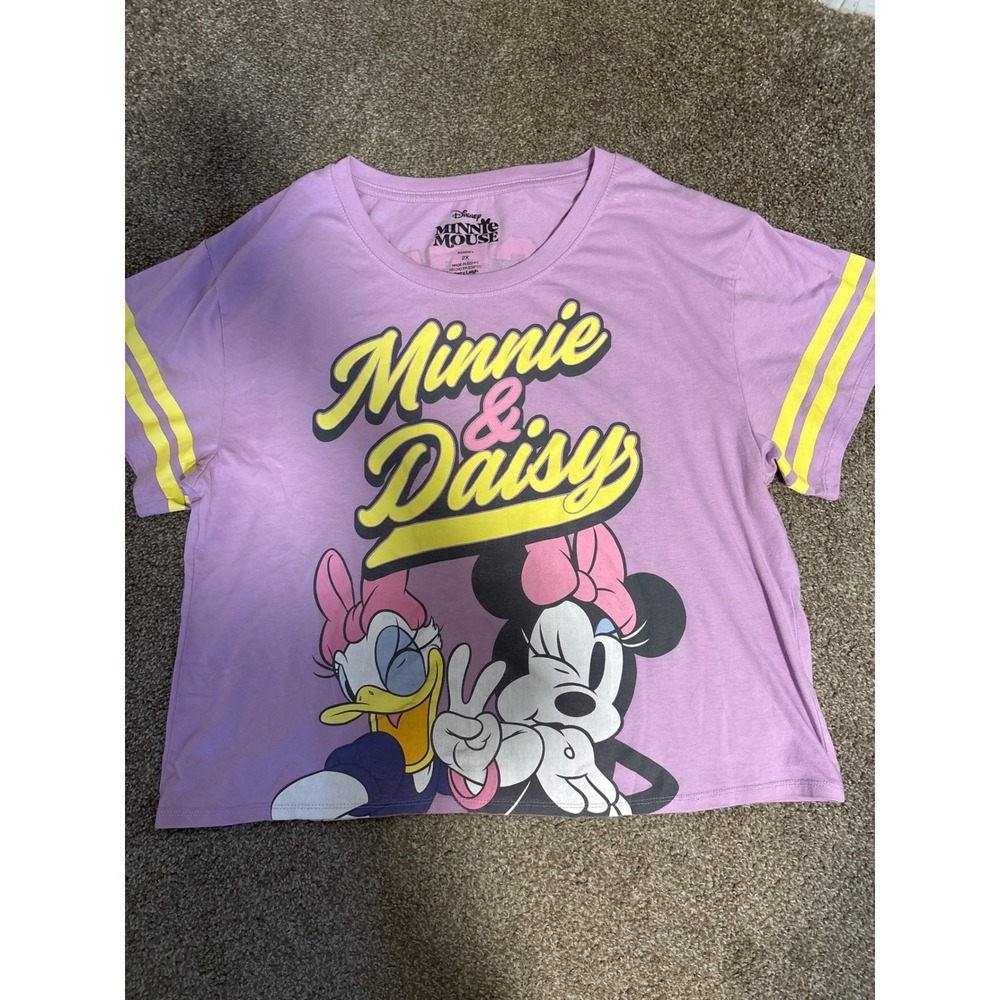 Disney Graphic T-Shirt Womens 2X Purple Excellent Minnie Daisy Besties Forever